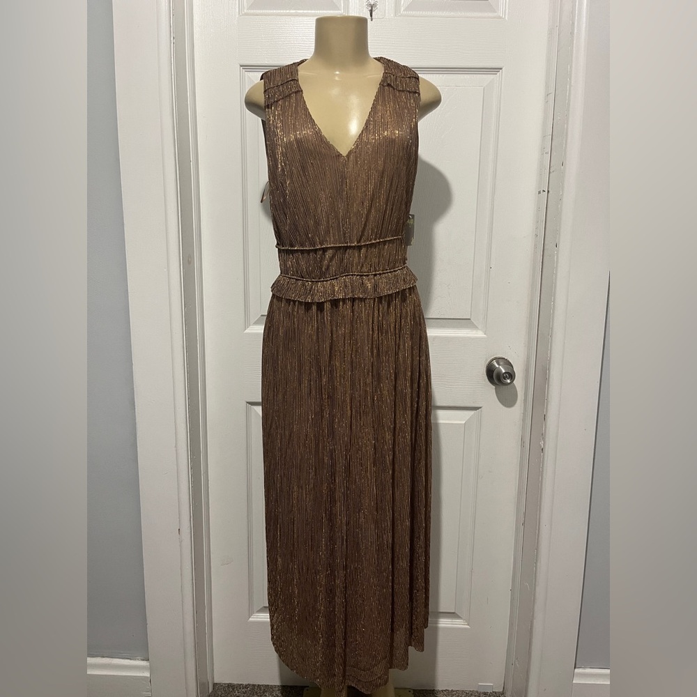 Taylor Ruched V-Neck Gown